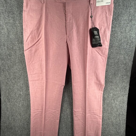 NWT Joesph Abboud Pink Linen Cotton 40x30 Pants Slim Fit Flat Front Raspberry - Picture 1 of 16